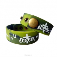 Productafbeelding Armband silicone groen Jesus I believe i