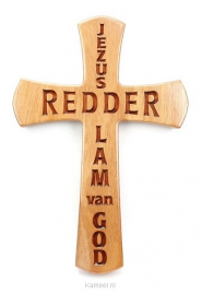 Productafbeelding Kruis 30cm Jezus Redder Lam van God